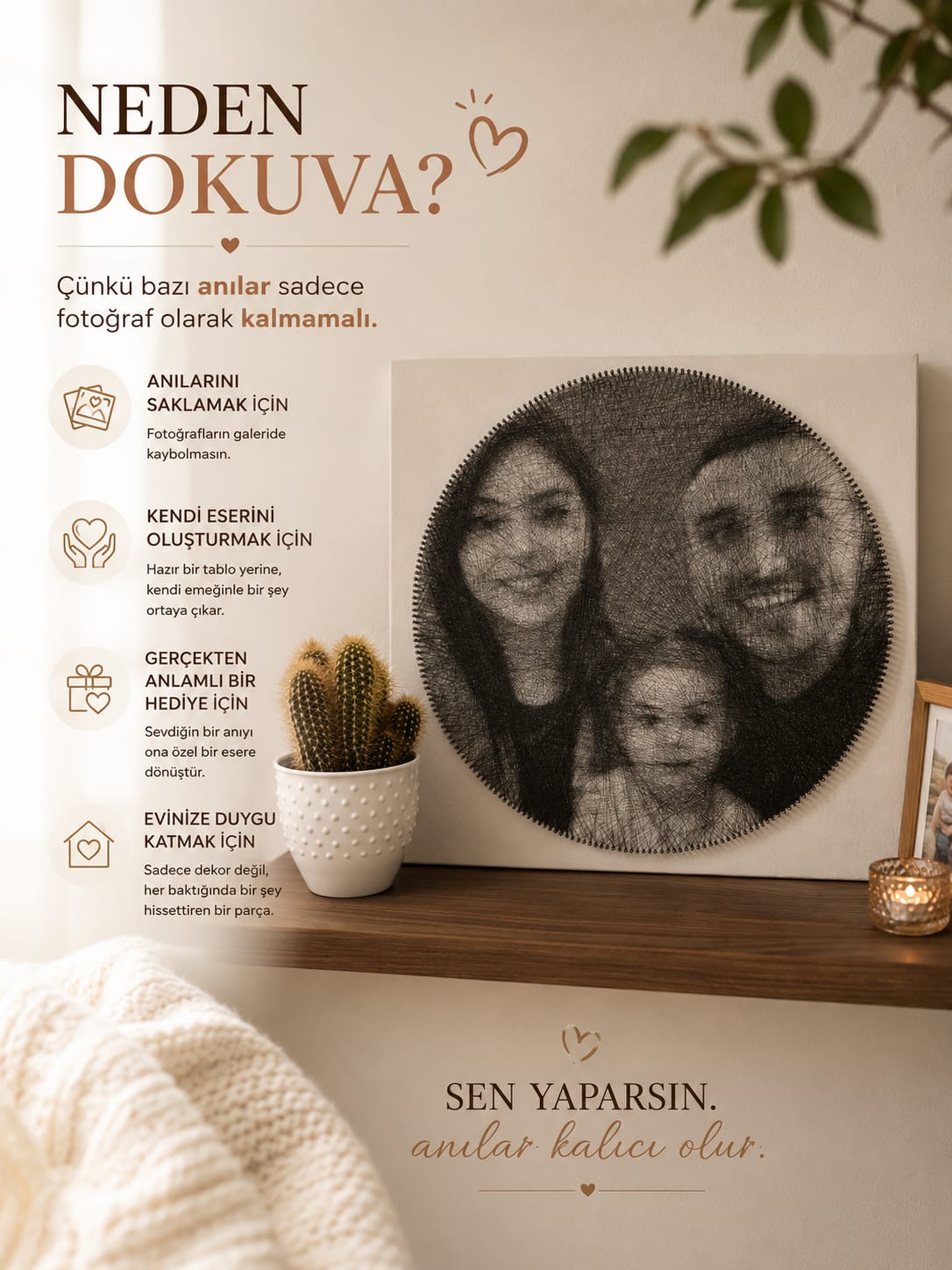 Dokuva  String Art – Kendin Yap Tablo Kiti